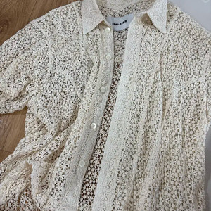 알렌느 cream flower crocher 3d halfsleeve 2사이즈