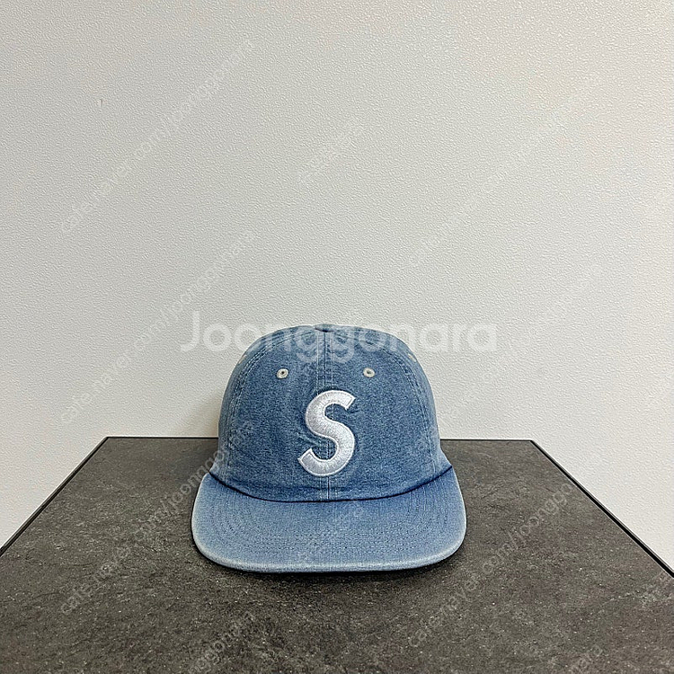 슈프림 워시드 데님 에스로고 S로고 볼캡 모자--0