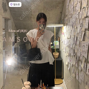 라두나 블랙매듭 블라우스 새상품