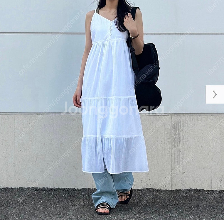 유니클로 뷔스티에 나시 원피스 (화이트, S사이즈)--2