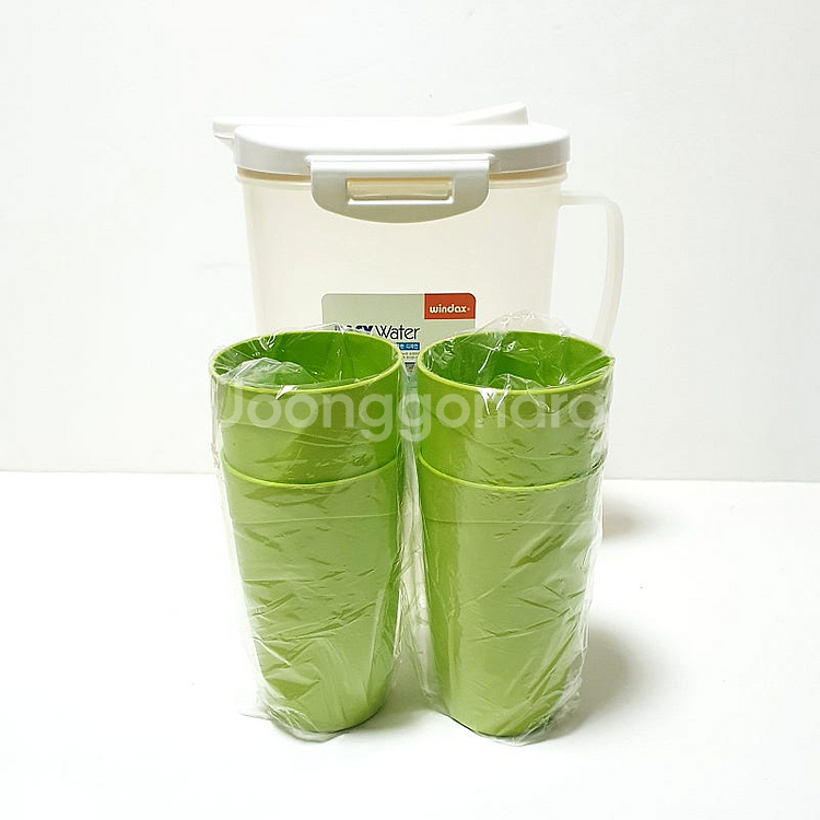 윈닥스 원터치 물통 2.3L + 컵 4p 세트 [새제품...--3