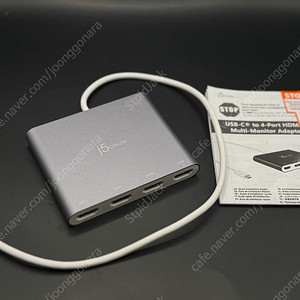 J5create JCA366 USB 타입C to 4포트 HDMI 멀티모니터 어댑터