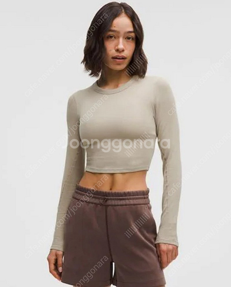 룰루레몬 홀드 타이트 스트레이트 헴 크롭 티셔츠--0