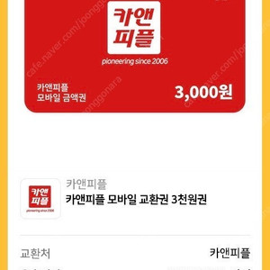 카앤피플 3000원권 (500원 판매)
