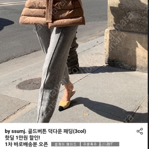 썸제이 골드버튼 덕다운 패딩 M사이즈 (시착만 해본 새상품)