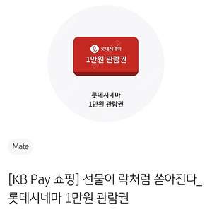 롯데시네마 1만원 관람권 500원 판매