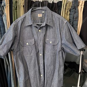 슈가케인 샴브레이 반팔셔츠 블루 XL