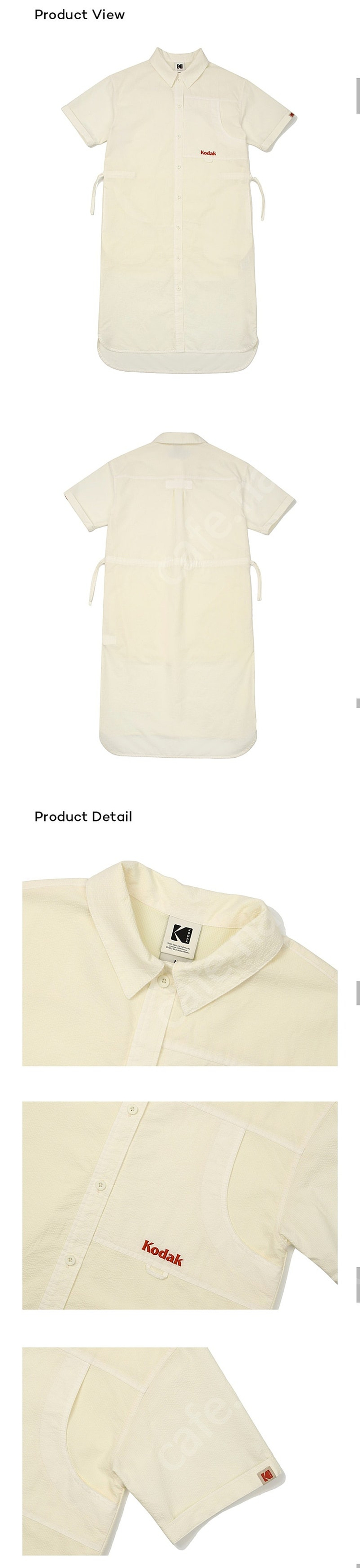 코닥 시어서커 원피스 - M / IVORY--8