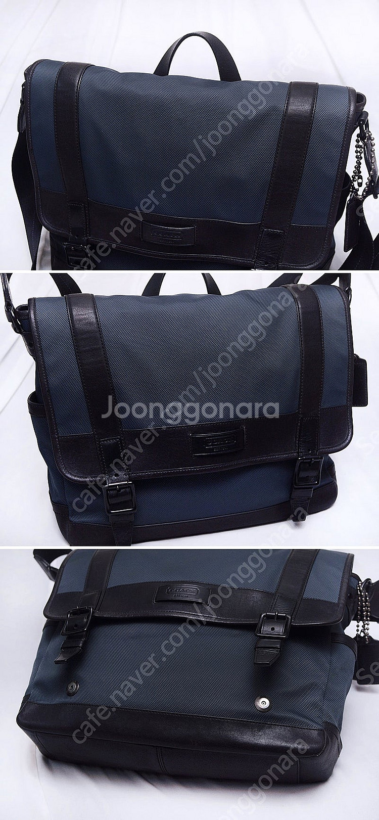 코치 (COACH) 방탄 나일론 캔버스 레더 플랩 메신...--3