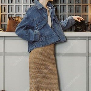 마인 오버사이즈 펄 버튼 데님 자켓