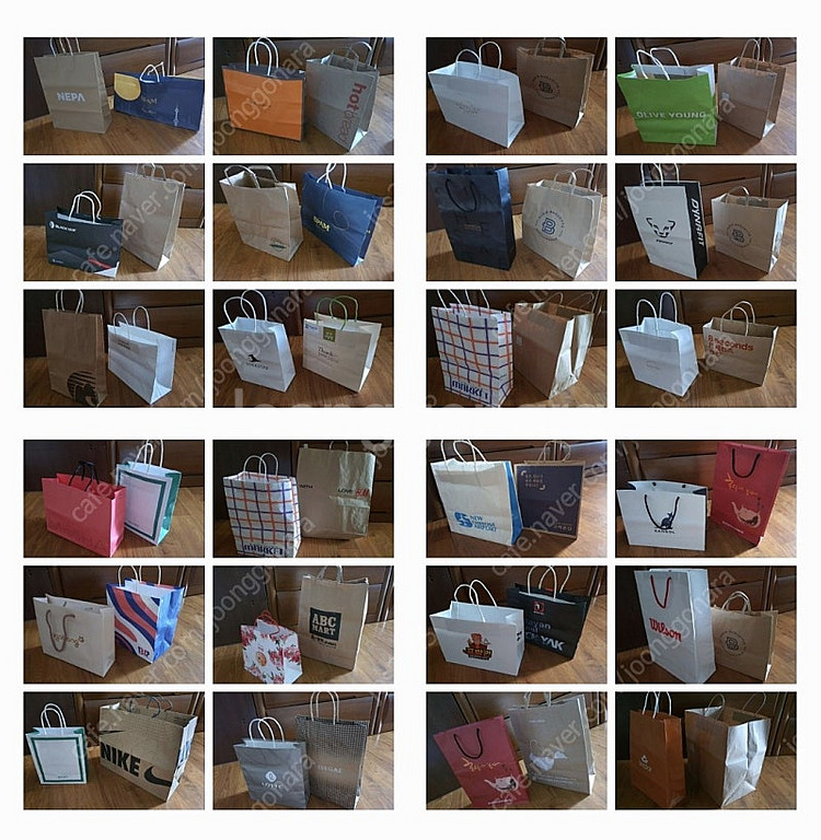 각종 쇼핑백종류 모음 60개 부담없이 편하게 막쓰실분께 합 저렴히6천원(수원)--0