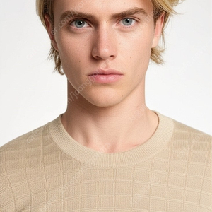 Theory 띠어리 남성 새제품 가을 샌드 베이지 타일스타일 클래식 니트 (S 95사이즈)