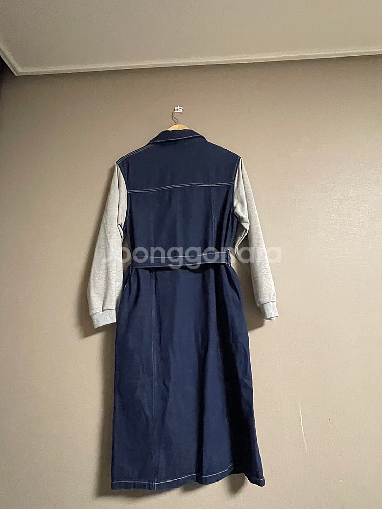 투톤배색 벨티드 청데님 원피스 44-66--3