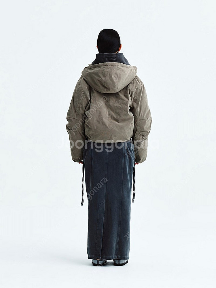 마뗑킴 레이어드 봄버 자켓 패딩(카키) m--2