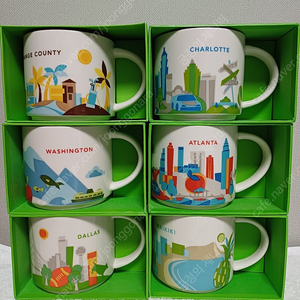 스타벅스 유아히어 미국 파이크 플레이스 마켓 마이애미 워싱턴 메릴랜드 달라스 햄튼 샌디에고 내슈빌 와이키키 테네시 알라바마 위스콘신 유타 뉴올리언즈 시티머그 414ml 이미지