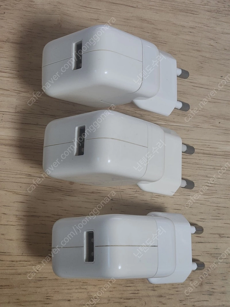 애플 A1357 10W USB 아이팟 아이패드 아이폰 충전기 전원 어댑터 아답타 5.1V 2.1A 3개 일괄 이미지