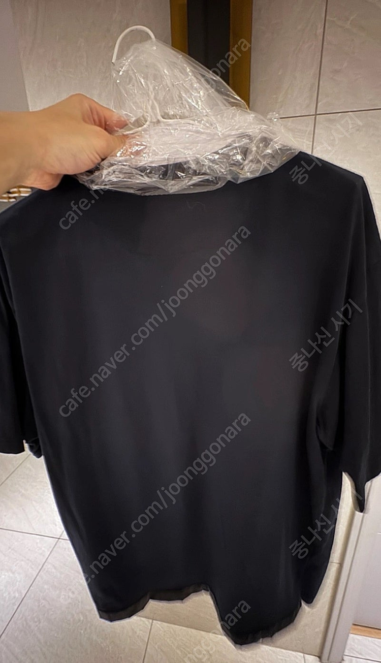 프라다 블랙 포켓 티셔츠 L 100사이즈 저렴 판매--5
