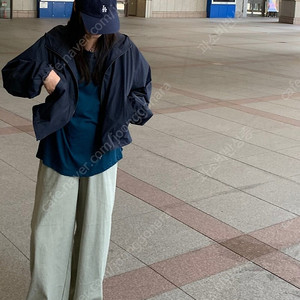 에크리스 마루 오버핏 티셔츠 청록색 새상품