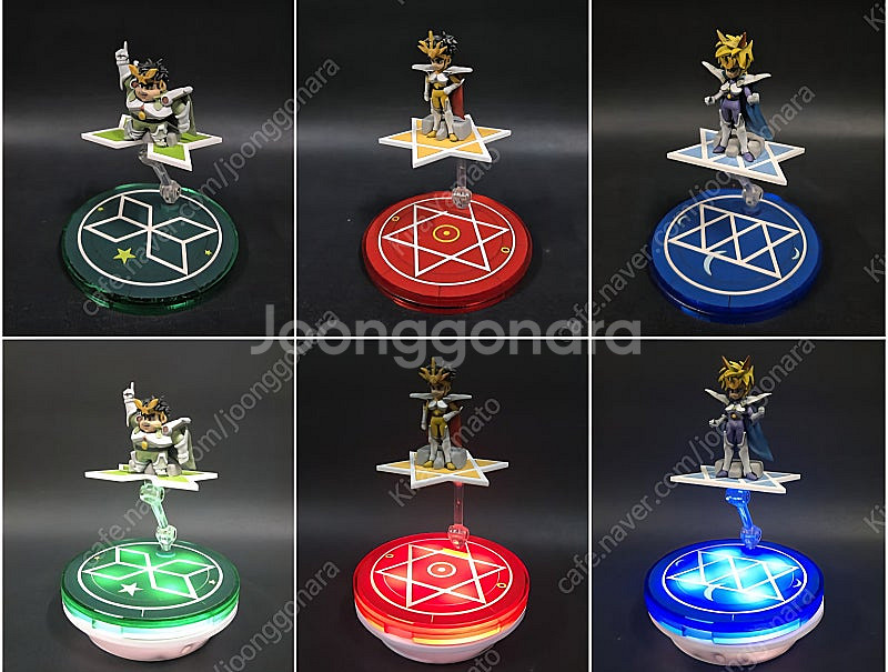 모데로이드 그랑죠3종&슈퍼그랑죠3종&아크릴장식장(Led)&주인공도색캐릭터 3명,구리구리포함 총4종&마법진베이스--3