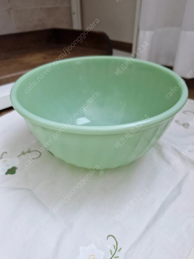 미국빈티지 파이어킹 제디트 쉘 스월 믹싱볼 밀크글라스 23cm--0