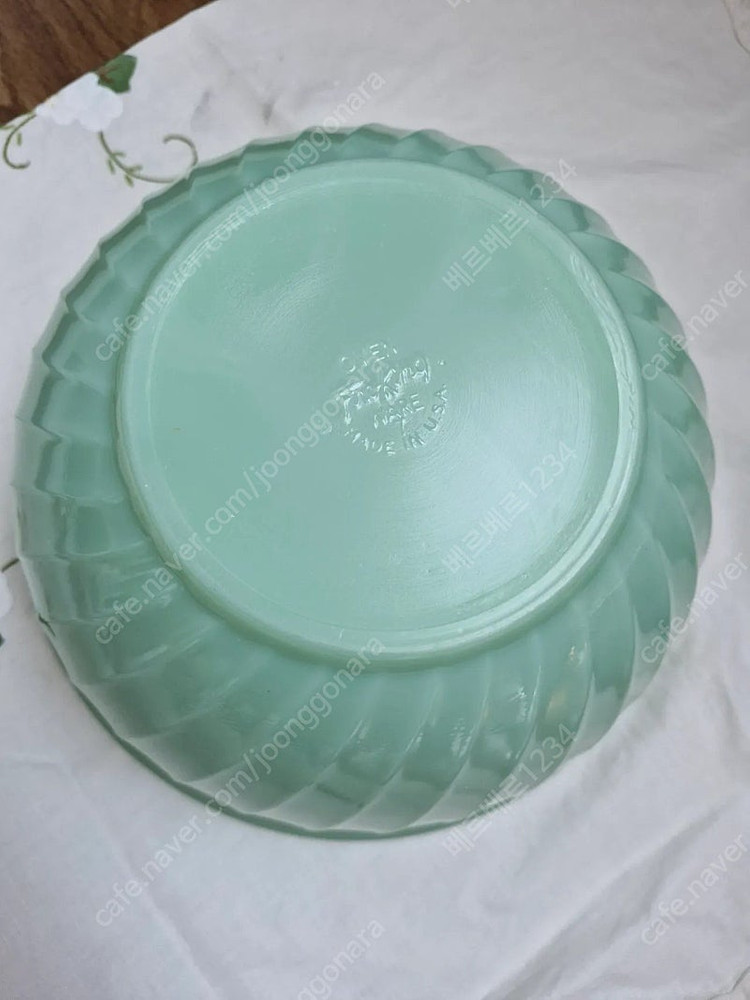 미국빈티지 파이어킹 제디트 쉘 스월 믹싱볼 밀크글라스 23cm--3