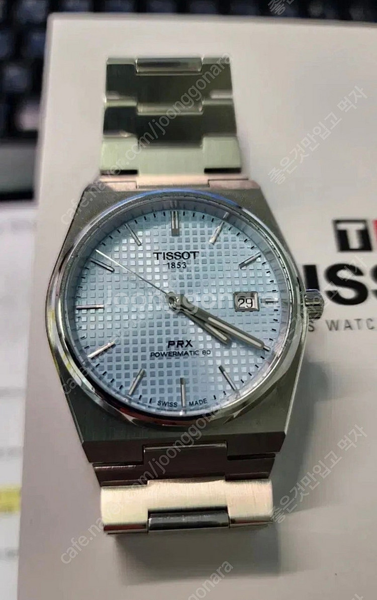 티쏘PRX오토메틱 40mm. 아이스블루 민트급 24년3...--0