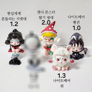 팝마트 스컬판다 피규어_캔디몬스터 딸기광대,현실세계 지렛대,나이트메어 쥐 펭귄