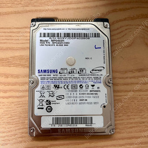 삼성 2.5 ide 하드디스크 40gb 7천원
