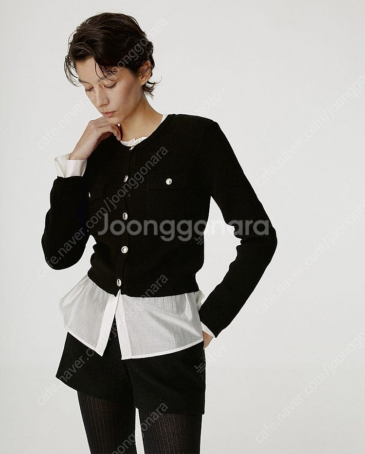 시에 sie 클래시 포켓 가디건 블랙 S--0