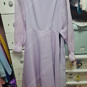 보라색 롱 원피스