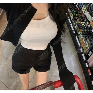 구즈 제작 롤업슬랙스쇼츠 블랙,아이 m 새상품