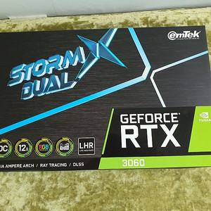 그래픽카드 이엠텍 storm dual geforce rtx3060 12g 상태 아주좋아요 박스풀박