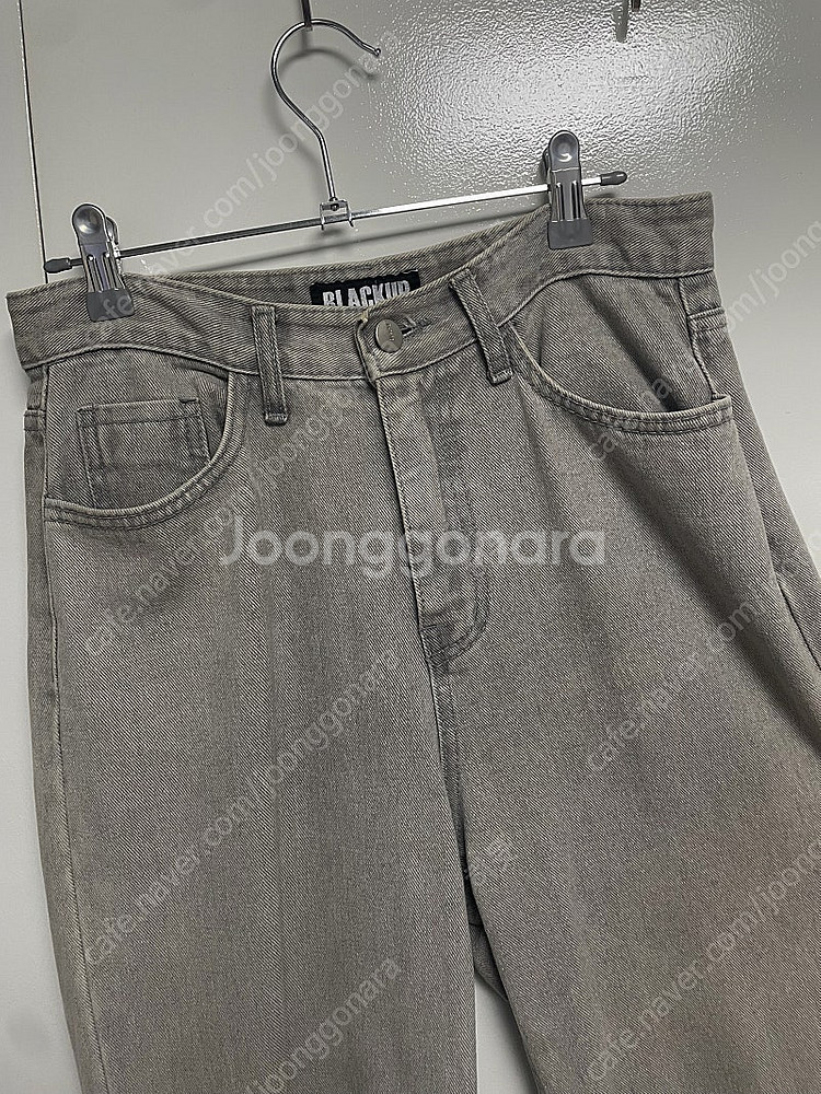[M]블랙업 그레이 와이드 팬츠 데님 청바지--1