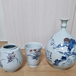 오래된 도자기 옥천 도예 도자기 3점 개별