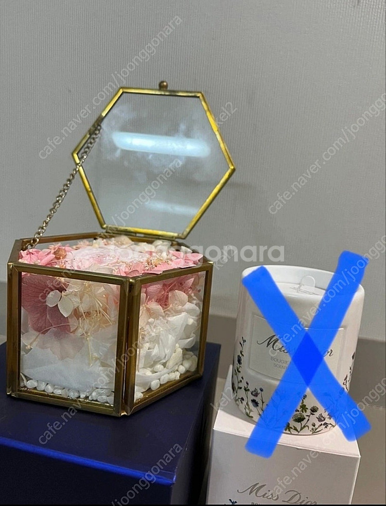 디올 생화 장미 보석함 장식품--4