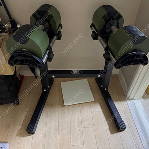 누오 덤벨 32kg 한쌍 카키색상 팝니다.