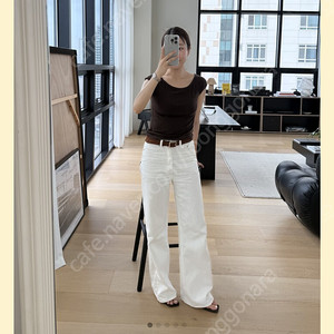 aranne 아란느 리퍼브세일 화이트세미 와이드데님 s 사이즈