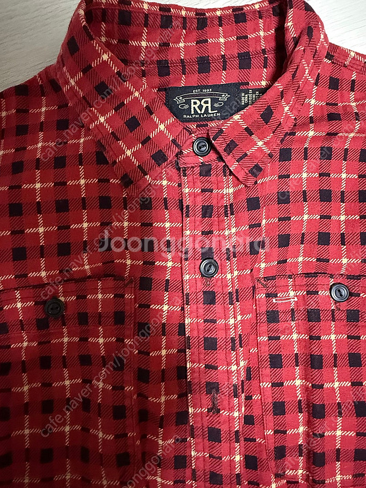 RRL 더블알엘 플래드 프린트 샤모아 워크셔츠 XL--3