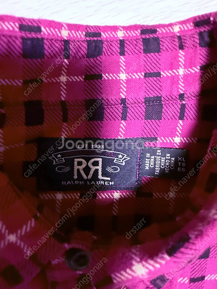 RRL 더블알엘 플래드 프린트 샤모아 워크셔츠 XL--4