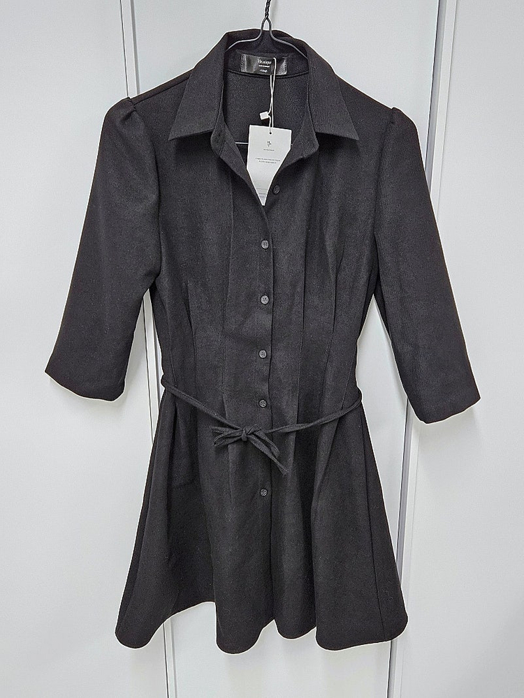 히니크 셔츠 원피스 블랙 s--3