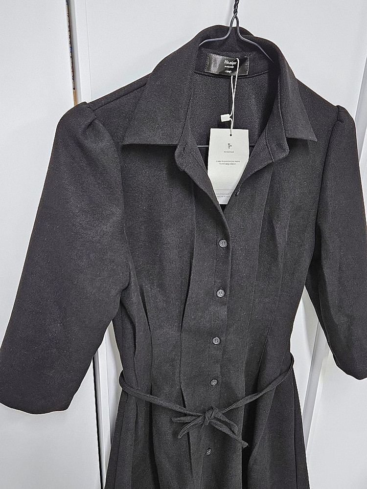 히니크 셔츠 원피스 블랙 s--5