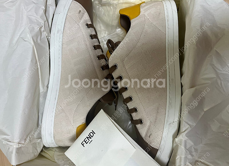 펜디 화이트 FF 로고 남성 스니커즈 7E1350/AAWXF19NX 9사이즈--8