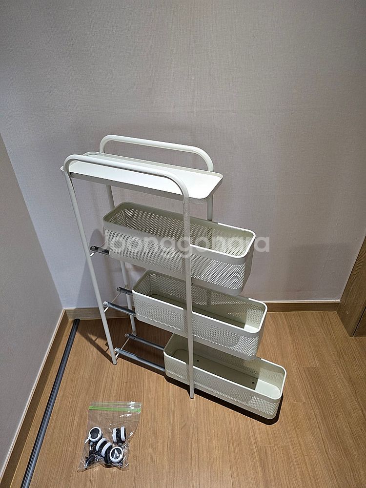 (미개봉신제품) 슬림 트롤리 주방 선반 레일 수납장 양...--1