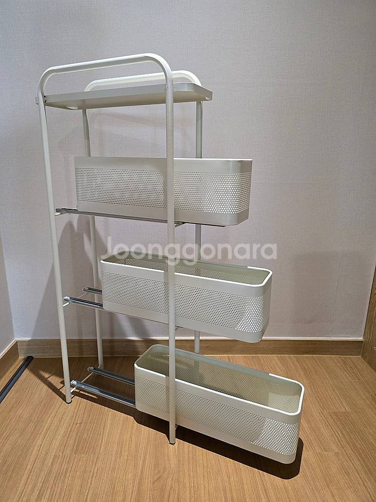 (미개봉신제품) 슬림 트롤리 주방 선반 레일 수납장 양...--2