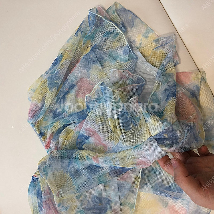 *미착용* 라란제리 망사 샤 레이스 수채화 슬립 투피스 세트 셋업--9