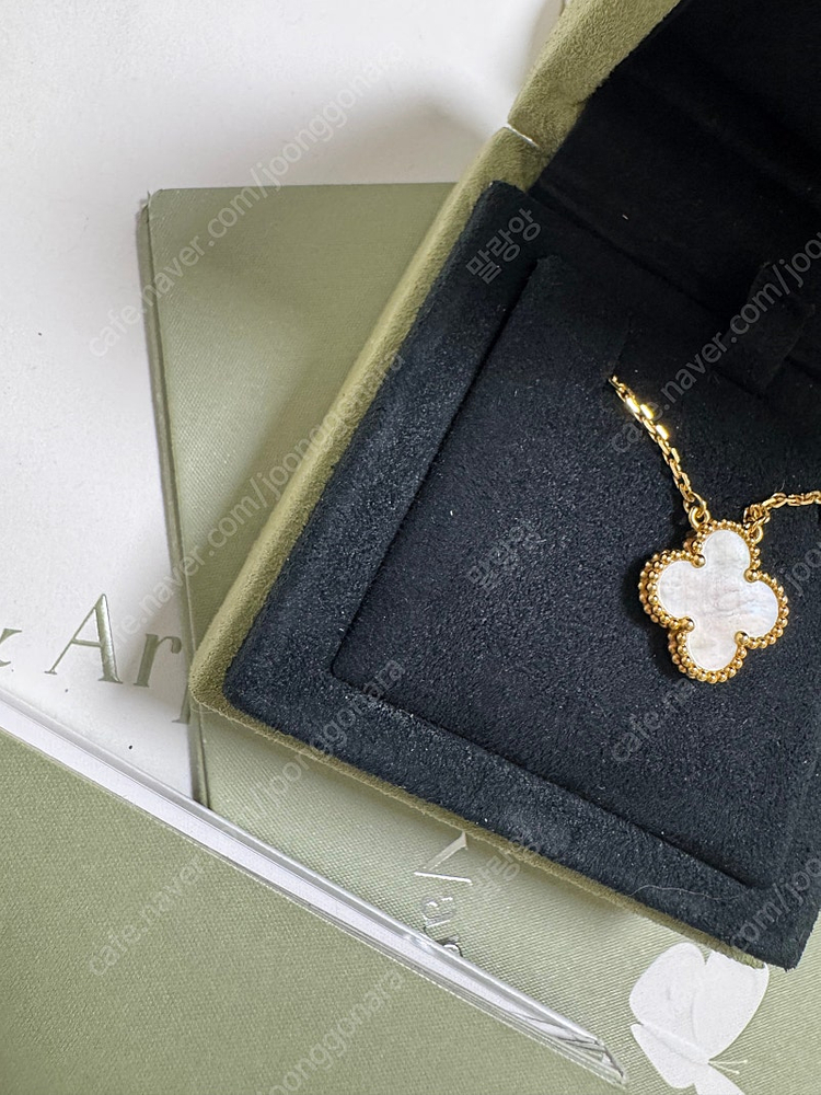 정품) 반클리프 마더오브펄 빈티지 목걸이--5