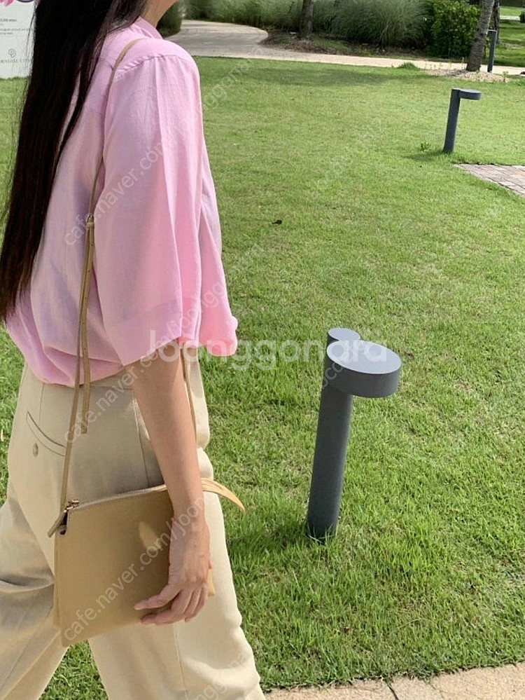 에크리스 페이퍼 반팔셔츠 핑크--3