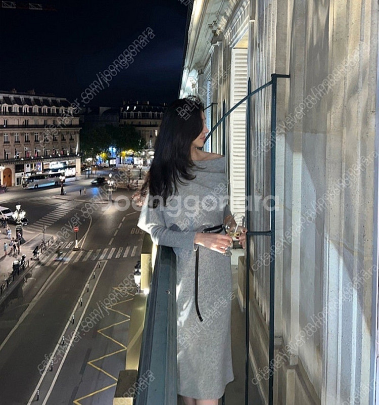 라플라 캐시미어 오페라원피스+벨트포함(그레이,새상품)--1