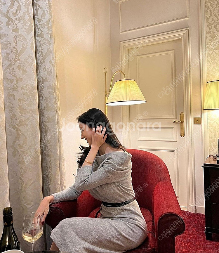 라플라 캐시미어 오페라원피스+벨트포함(그레이,새상품)--7