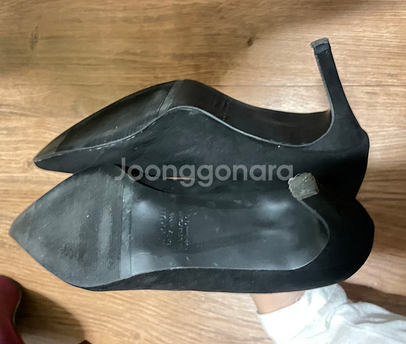 2회착용) 사뿐 구두 하이힐 스웨이드 스틸레토힐 225--3
